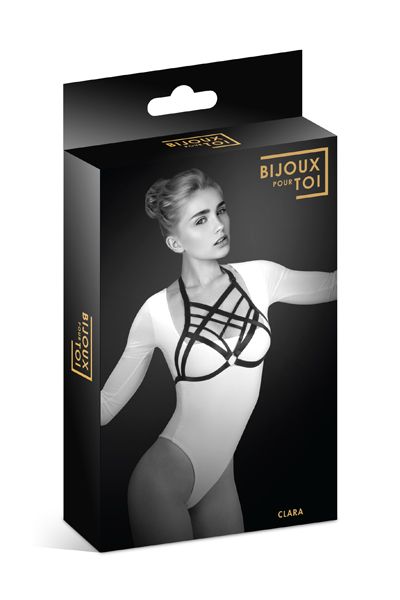 Черная упряжь на грудь Clara - Bijoux Pour Toi - купить с доставкой в Стерлитамаке