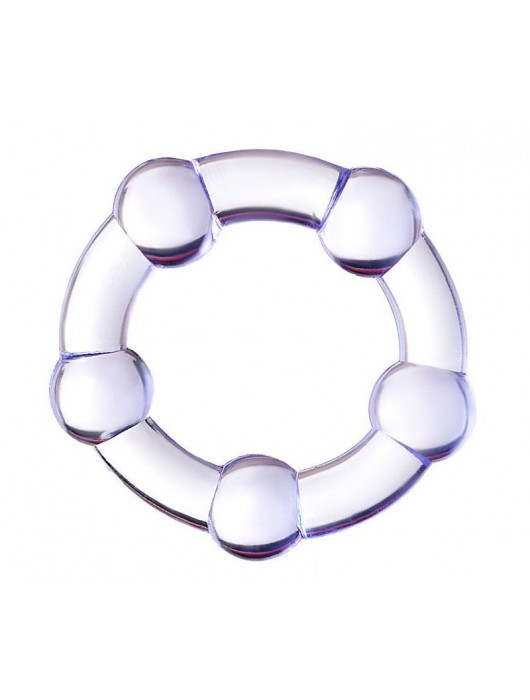 Фиолетовое эрекционное кольцо на пенис с бусинами - Штучки-дрючки - в Стерлитамаке купить с доставкой