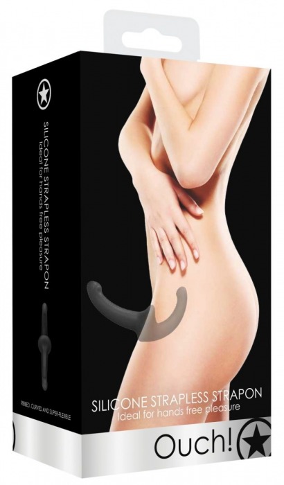 Черный безремневой страпон Silicone Strapless Strapon - Shots Media BV - купить с доставкой в Стерлитамаке