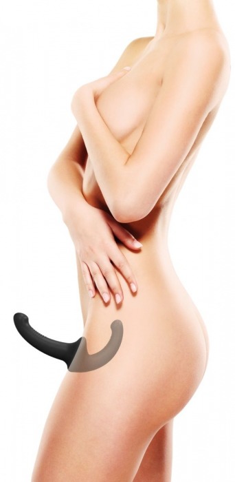 Черный безремневой страпон Silicone Strapless Strapon - Shots Media BV - купить с доставкой в Стерлитамаке