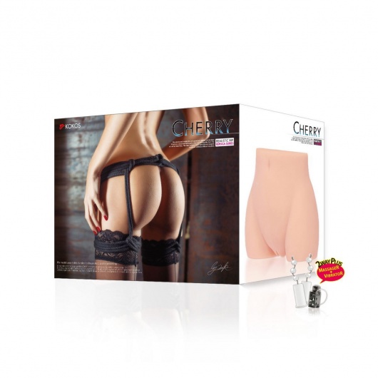 Мастурбатор-полуторс Cherry с вибрацией и двумя любовными тоннелями - KOKOS - в Стерлитамаке купить с доставкой