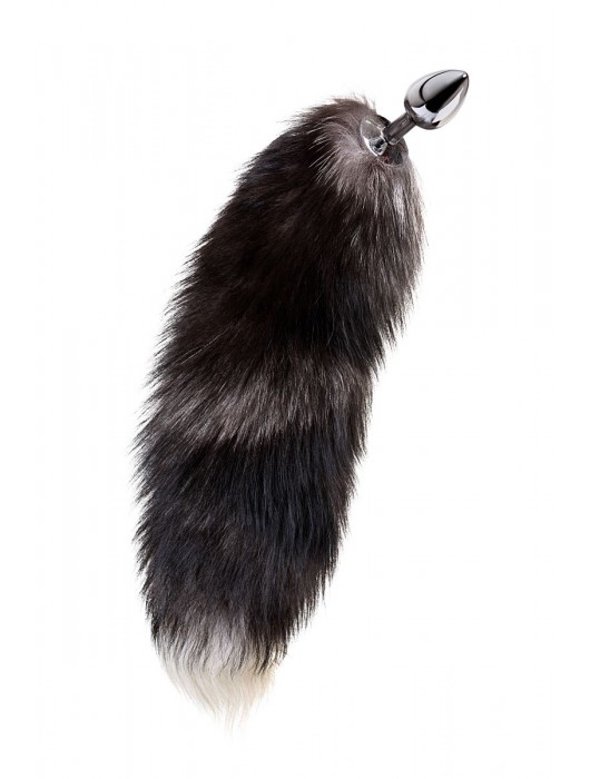 Серебристая металлическая анальная втулка с хвостом чернобурой лисы - размер S - ToyFa - купить с доставкой в Стерлитамаке