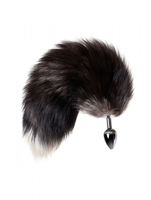 Серебристая металлическая анальная втулка с хвостом чернобурой лисы - размер S - ToyFa - купить с доставкой в Стерлитамаке