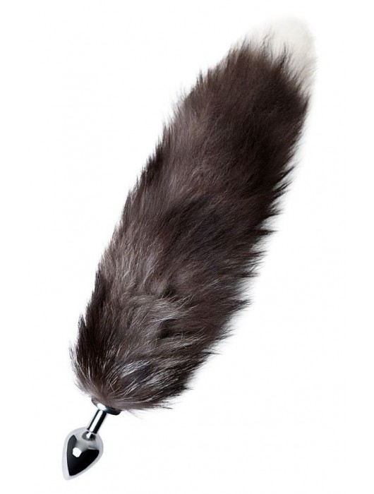 Серебристая металлическая анальная втулка с хвостом чернобурой лисы - размер S - ToyFa - купить с доставкой в Стерлитамаке