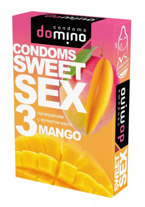 Презервативы для орального секса DOMINO Sweet Sex с ароматом манго - 3 шт. - Domino - купить с доставкой в Стерлитамаке