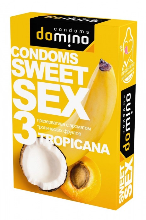 Презервативы для орального секса DOMINO Sweet Sex с ароматом тропических фруктов - 3 шт. - Domino - купить с доставкой в Стерлитамаке