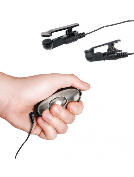 Черные электрические зажимы для сосков Shock Therapy Nipple Clamps - Pipedream - купить с доставкой в Стерлитамаке