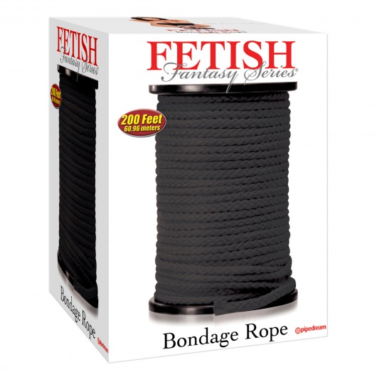 Черная веревка для связывания Bondage Rope - 60,9 м. - Pipedream - купить с доставкой в Стерлитамаке