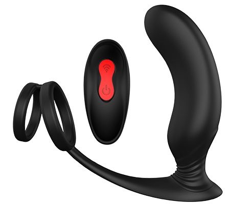 Черный массажер простаты REMOTE P-PLEASER - Dream Toys - в Стерлитамаке купить с доставкой
