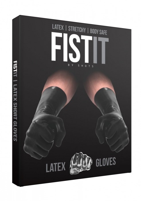 Черные латексные перчатки для фистинга Latex Short Glove - Shots Media BV