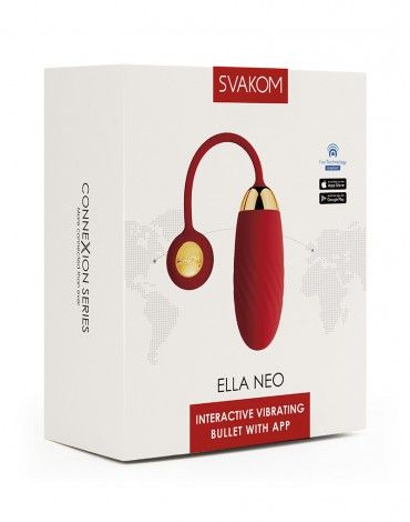 Красное интерактивное виброяйцо Ella Neo - Svakom