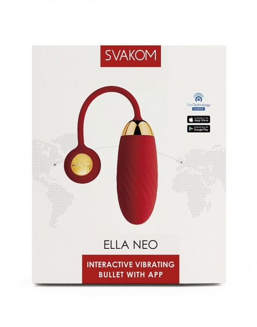 Красное интерактивное виброяйцо Ella Neo - Svakom