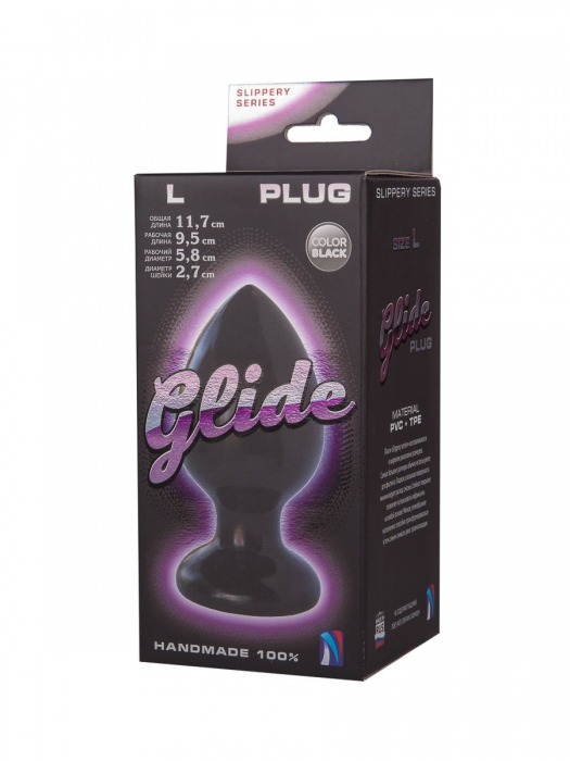Черный анальный плаг Glide L - 11,7 см. - LOVETOY (А-Полимер)