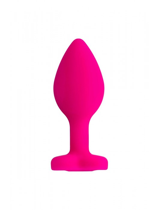 Розовая анальная втулка Diamond Heart с прозрачным кристаллом - 7 см. - ToyFa - купить с доставкой в Стерлитамаке