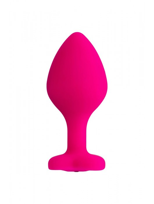 Розовая анальная втулка Diamond Heart с прозрачным кристаллом - 8 см. - ToyFa - купить с доставкой в Стерлитамаке