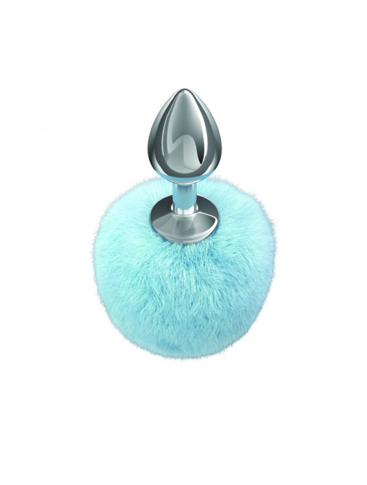 Серебристая анальная пробка с голубым пушистым хвостиком Twinkle - Lola Games - купить с доставкой в Стерлитамаке
