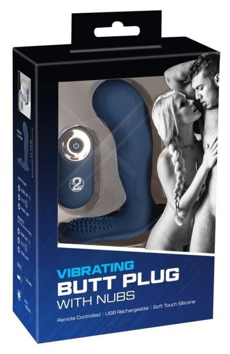 Синий вибростимулятор простаты Vibrating Butt Plug - 11,7 см. - Orion - в Стерлитамаке купить с доставкой