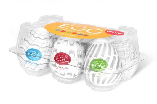 Набор из 6 мастурбаторов Tenga EGG Easy Beat с различным рельефом - Tenga - в Стерлитамаке купить с доставкой