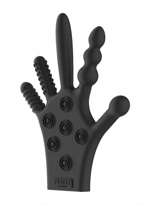 Черная стимулирующая перчатка Stimulation Glove - Shots Media BV