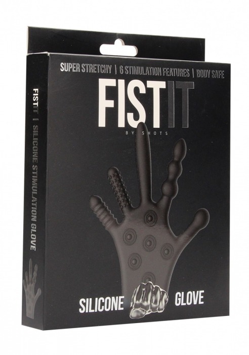 Черная стимулирующая перчатка Stimulation Glove - Shots Media BV