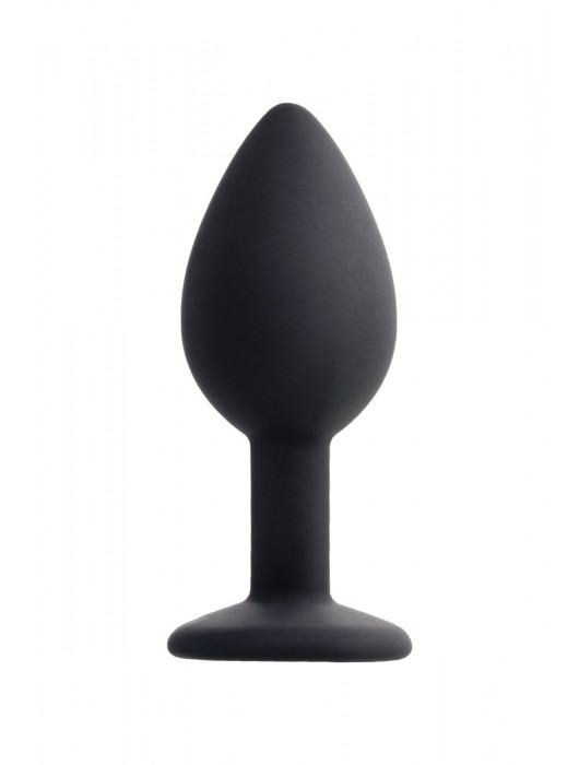 Черная анальная втулка с прозрачным стразом - 7,2 см. - POPO Pleasure - купить с доставкой в Стерлитамаке