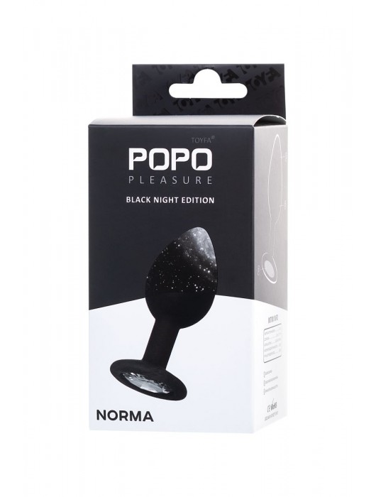Черная анальная втулка с прозрачным стразом - 7,2 см. - POPO Pleasure - купить с доставкой в Стерлитамаке