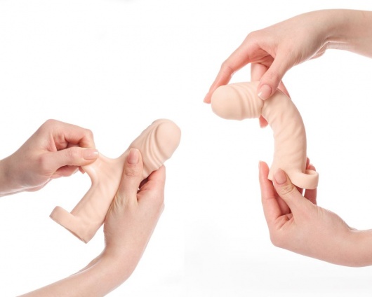 Телесная насадка-удлинитель со вставкой размера S - 16 см. - Sitabella - в Стерлитамаке купить с доставкой