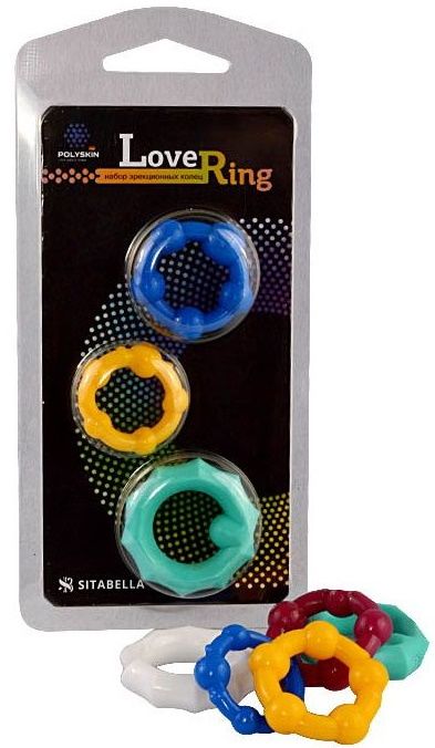 Набор из 3 цветных эрекционных колец Love Ring - Sitabella - в Стерлитамаке купить с доставкой