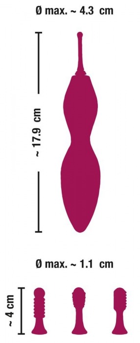 Ярко-розовый клиторальный вибратор с 3 насадками Spot Vibrator with 3 Tips - 17,9 см. - Orion