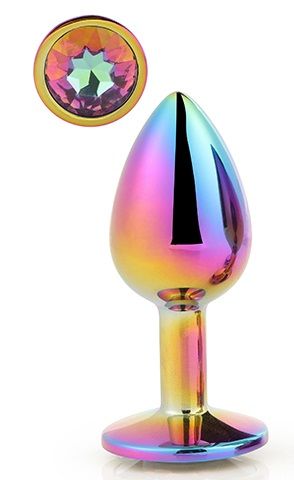 Голографическая анальная втулка с радужным кристаллом - 7,1 см. - Dream Toys - купить с доставкой в Стерлитамаке
