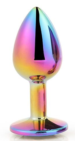 Голографическая анальная втулка с радужным кристаллом - 7,1 см. - Dream Toys - купить с доставкой в Стерлитамаке