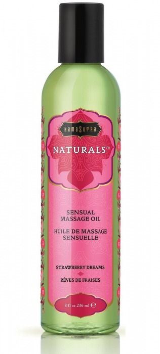 Массажное масло Naturals Strawberry Dreams с ароматом клубники - 236 мл. - Kama Sutra - купить с доставкой в Стерлитамаке