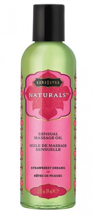 Массажное масло Naturals Strawberry Dreams с ароматом клубники - 59 мл. - Kama Sutra - купить с доставкой в Стерлитамаке