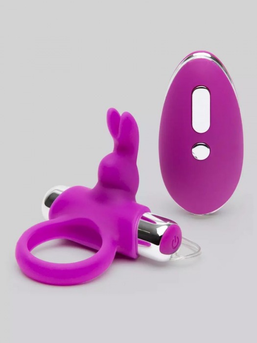 Лиловое виброкольцо с пультом ДУ Remote Control Cock Ring - Happy Rabbit - в Стерлитамаке купить с доставкой