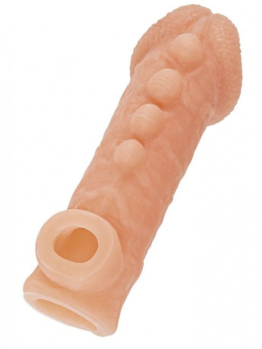 Телесная закрытая насадка с шишечками Cock Sleeve Size S - 13,8 см. - KOKOS - в Стерлитамаке купить с доставкой