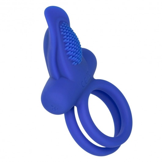 Синее перезаряжаемое эрекционное кольцо Silicone Rechargeable Dual Pleaser Enhancer - California Exotic Novelties - в Стерлитамаке купить с доставкой