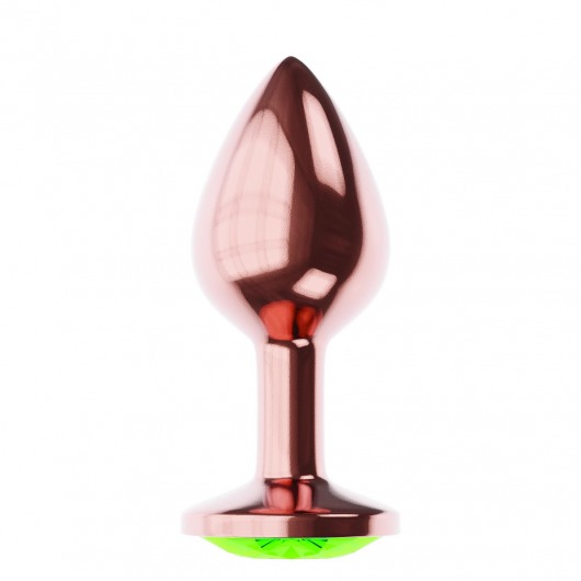 Пробка цвета розового золота с лаймовым кристаллом Diamond Emerald Shine S - 7,2 см. - Lola Games - купить с доставкой в Стерлитамаке