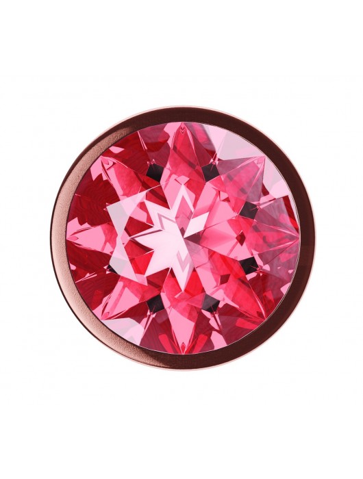 Пробка цвета розового золота с малиновым кристаллом Diamond Ruby Shine L - 8,3 см. - Lola Games - купить с доставкой в Стерлитамаке
