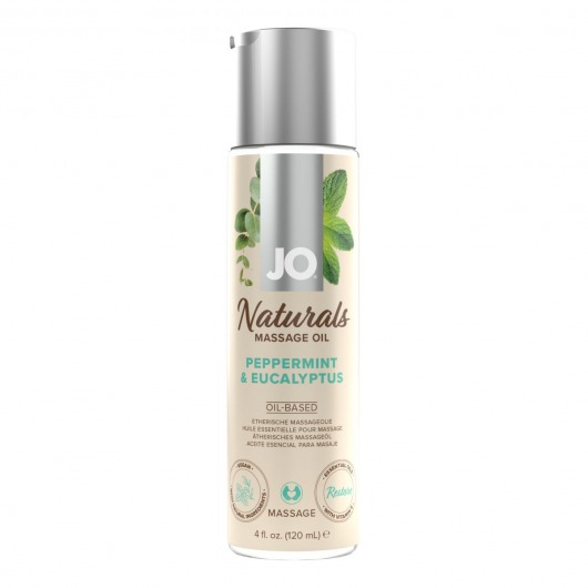 Массажное масло с ароматом перечной мяты и эвкалипта JO Naturals Peppermint   Eucalyptus - 120 мл. - System JO - купить с доставкой в Стерлитамаке