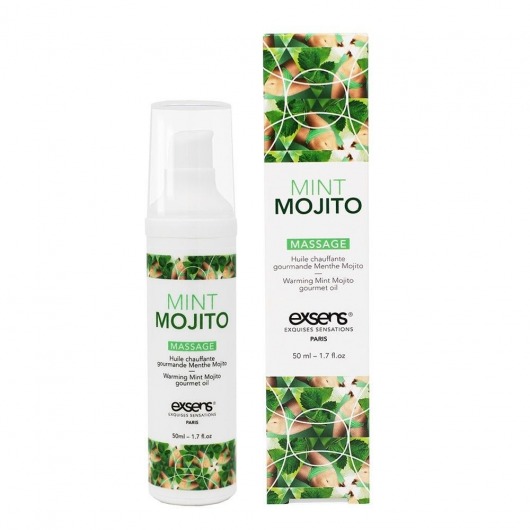 Разогревающее массажное масло с ароматом мохито Gourmet Mint Mojito - 50 мл. - Exsens - купить с доставкой в Стерлитамаке