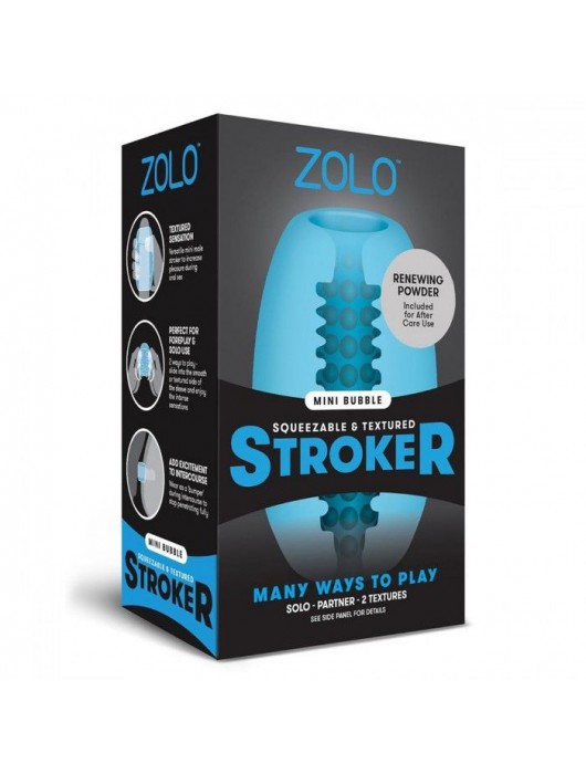 Голубой двусторонний мастурбатор MINI BUBBLE - Zolo - в Стерлитамаке купить с доставкой