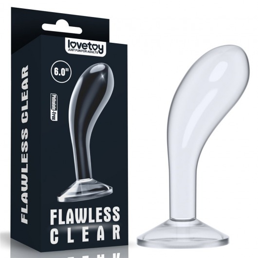 Прозрачный стимулятор простаты Flawless Clear Prostate Plug - 15 см. - Lovetoy - в Стерлитамаке купить с доставкой