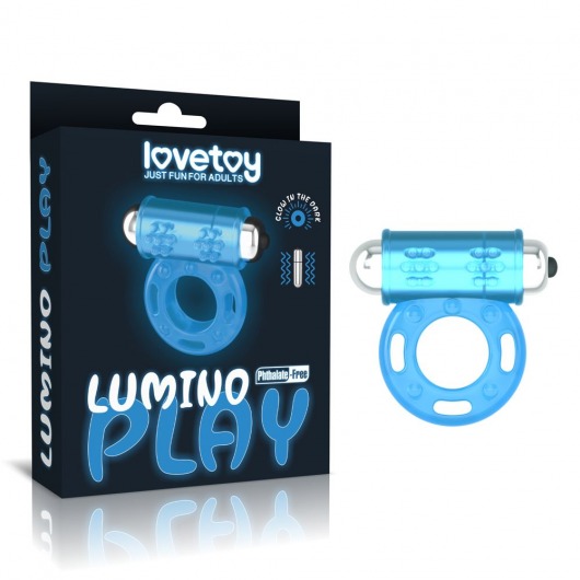 Голубое, светящееся в темноте эрекционное виброкольцо Lumino Play Vibrating Penis Ring - Lovetoy - в Стерлитамаке купить с доставкой