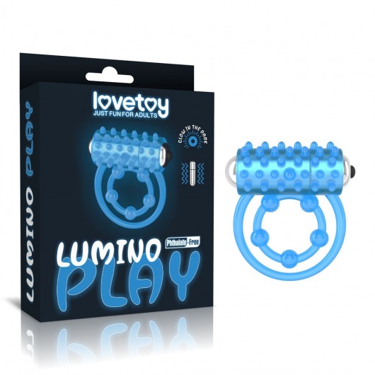 Голубое, светящееся в темноте виброкольцо Lumino Play Vibrating Penis Ring - Lovetoy - в Стерлитамаке купить с доставкой