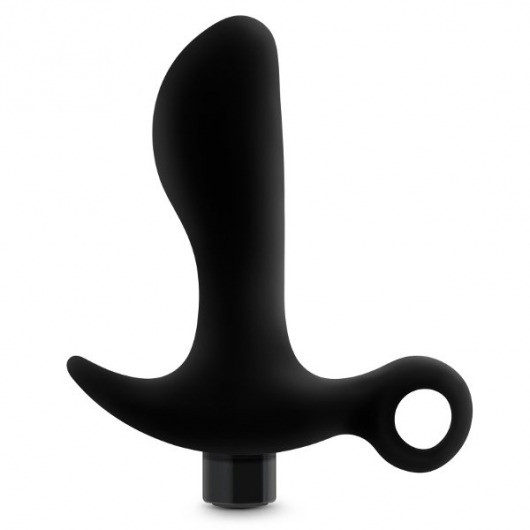 Черный анальный вибратор Silicone Vibrating Prostate Massager 01 - 10,8 см. - Blush Novelties - в Стерлитамаке купить с доставкой