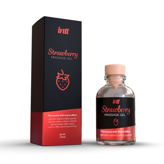 Массажный гель с ароматом клубники Strawberry - 30 мл. - INTT - купить с доставкой в Стерлитамаке