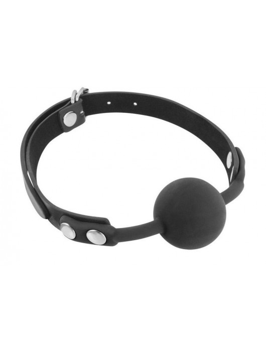 Черный силиконовый кляп-шарик на ремешках - Fetish Tentation - купить с доставкой в Стерлитамаке