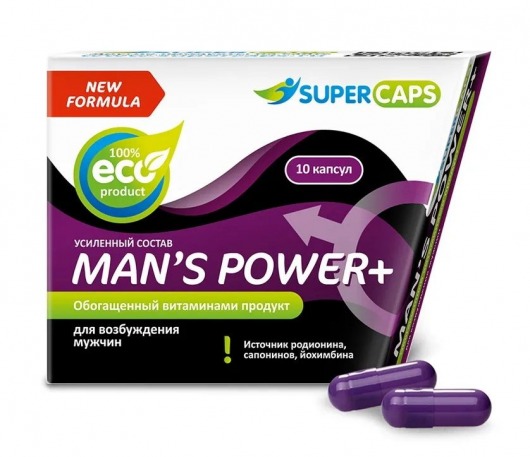 Возбуждающее средство для мужчин Mans Power plus - 10 капсул (0,35 гр.) +1 в подарок - SuperCaps - купить с доставкой в Стерлитамаке