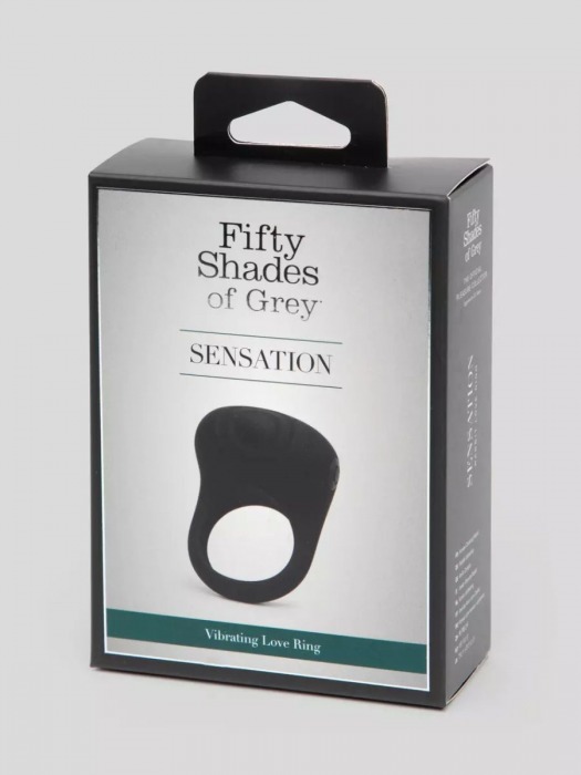Черное эрекционное виброкольцо Sensation Rechargeable Vibrating Love Ring - Fifty Shades of Grey - в Стерлитамаке купить с доставкой