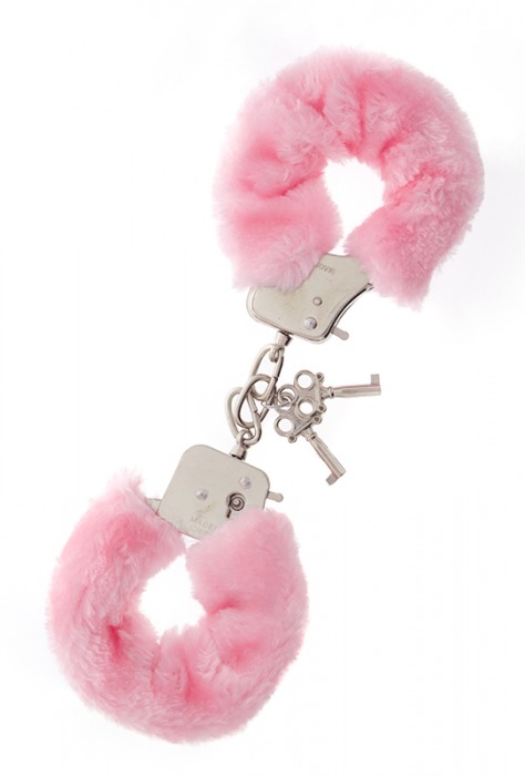 Металлические наручники с розовой меховой опушкой METAL HANDCUFF WITH PLUSH PINK - Dream Toys - купить с доставкой в Стерлитамаке